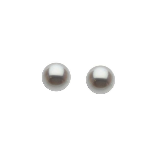 14K White Cultured White Freshwater Pearl Earrings