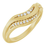 14K Yellow .08 CTW Natural Diamond Contour Band