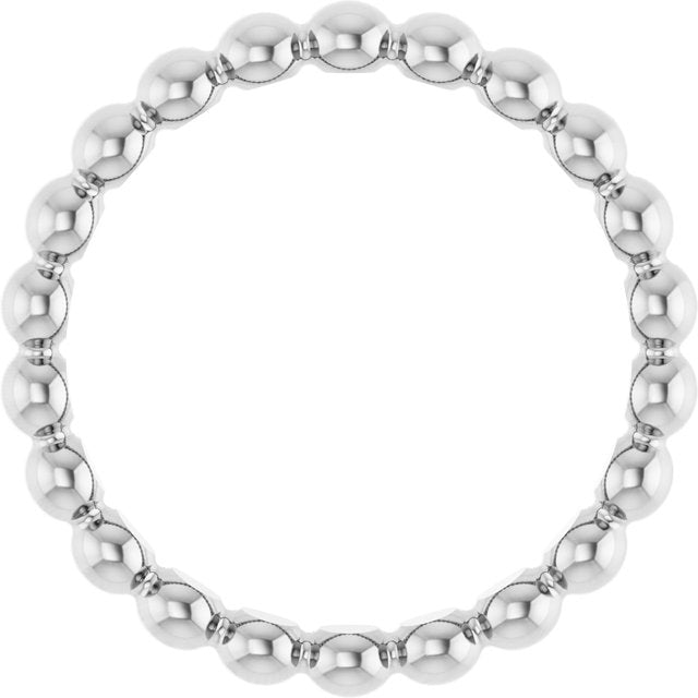 Sterling Silver Beaded Stackable Ring