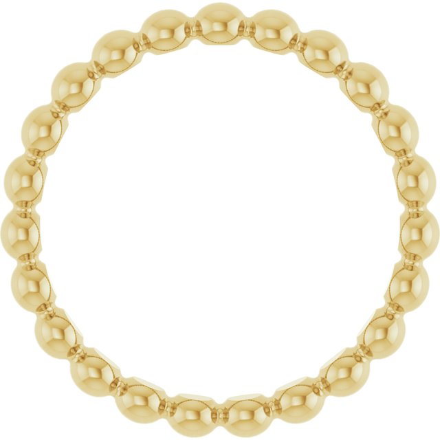 18k Yellow Beaded Stackable Ring