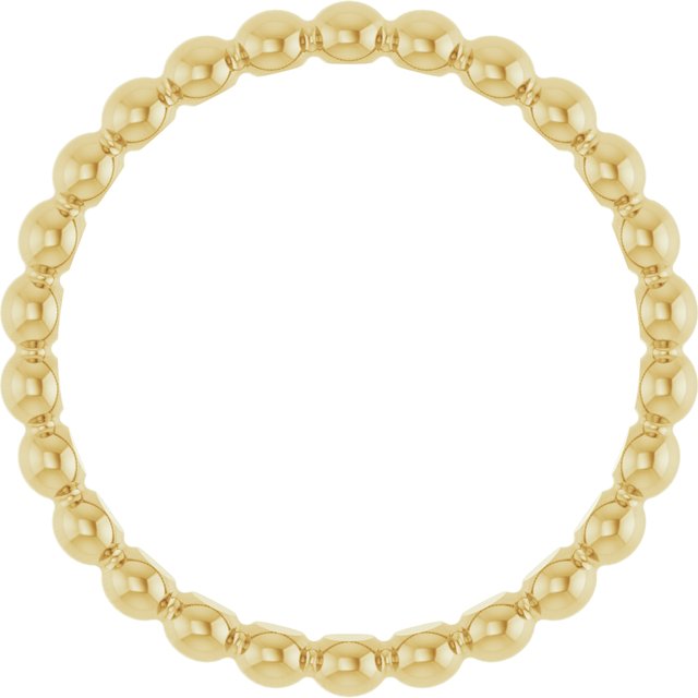 18k Yellow Beaded Stackable Ring
