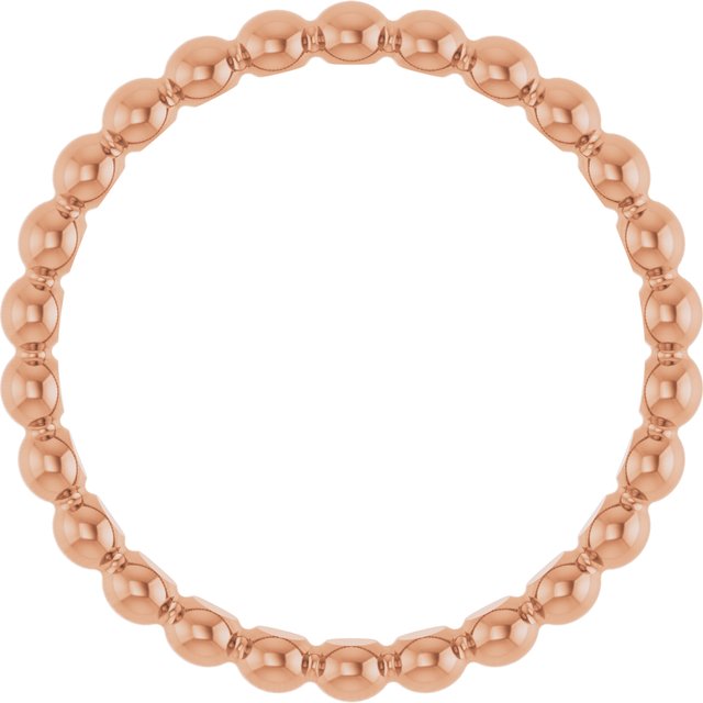 14k Rose Beaded Stackable Ring