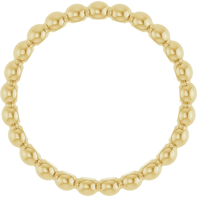 14K Yellow Beaded Stackable Ring