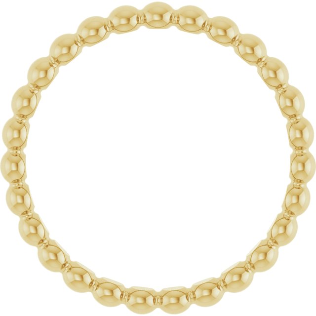 14k Yellow Beaded Stackable Ring