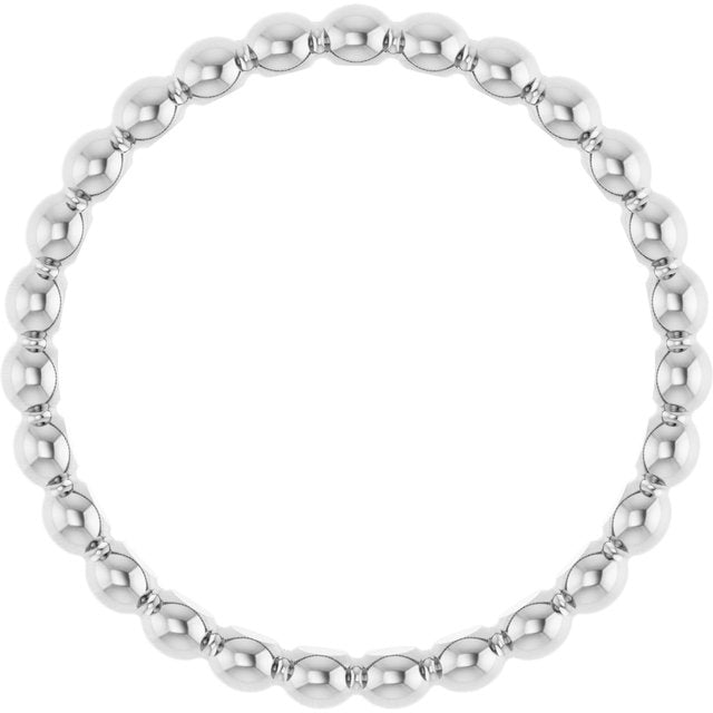 Sterling Silver Beaded Stackable Ring