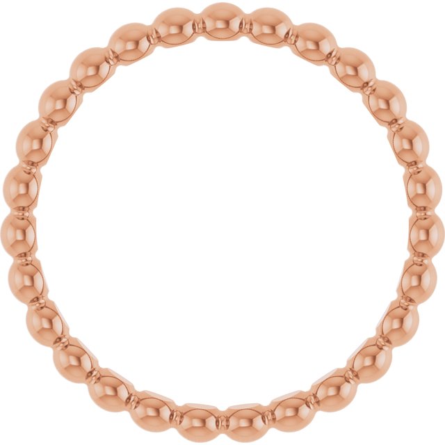14k Rose Beaded Stackable Ring