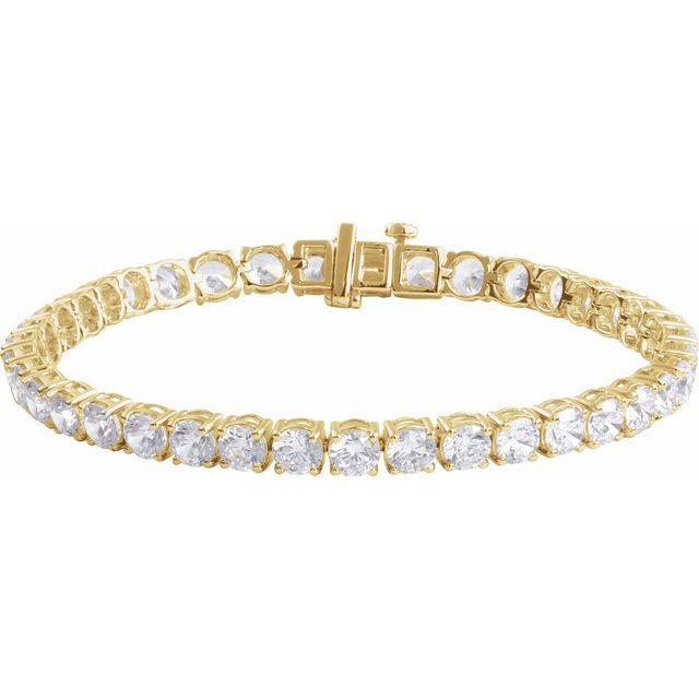 14K Yellow 12 CTW Lab-Grown Diamond Line 7' Bracelet