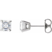 14k White 5/8 Ctw Natural Diamond Earrings