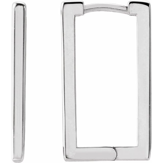 Sterling Silver Geometric Hinged 20mm Hoop Earring