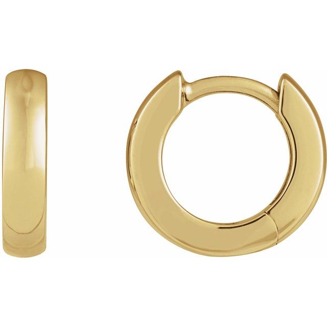 18k Yellow Hinged 12 Mm Hoop Earrings