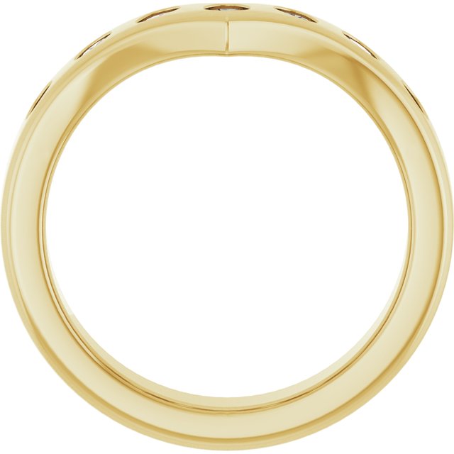14K Yellow 3/8 CTW Lab-Grown Diamond Contour Band