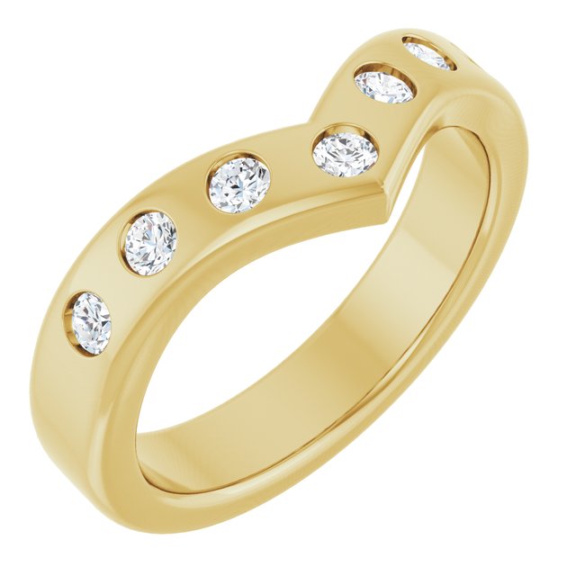 14K Yellow 3/8 CTW Lab-Grown Diamond Contour Band