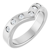 14k White 3/8 Ctw Lab-grown Diamond Contour Band
