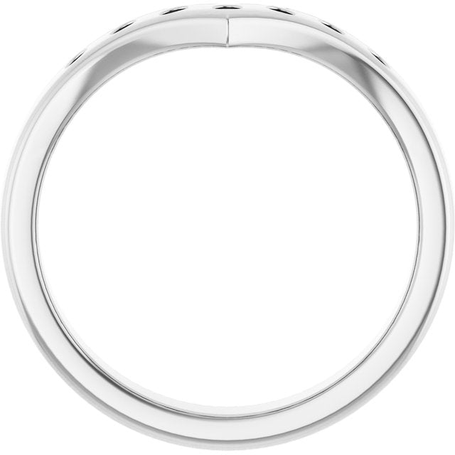14k White 1/10 Ctw Lab-grown Diamond Contour Band