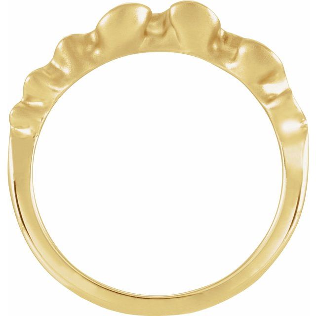 14K Yellow Ribbon Stackable Ring