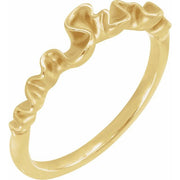14K Yellow Ribbon Stackable Ring