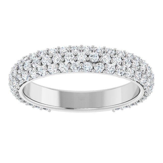 14K White 1 1/4 CTW Lab-Grown Diamond Matching Band