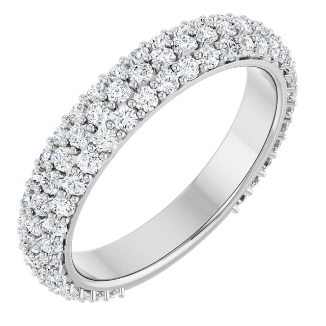 14K White 1 1/4 CTW Natural Diamond Matching Band