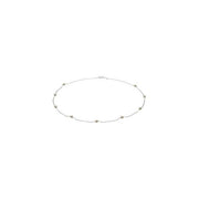 14K White Cultured White Freshwater Pearl 9-Station 18' Necklace