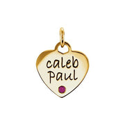 18k Yellow Vermeil Posh Mommy® Engravable Small Heart Pendant Mounting