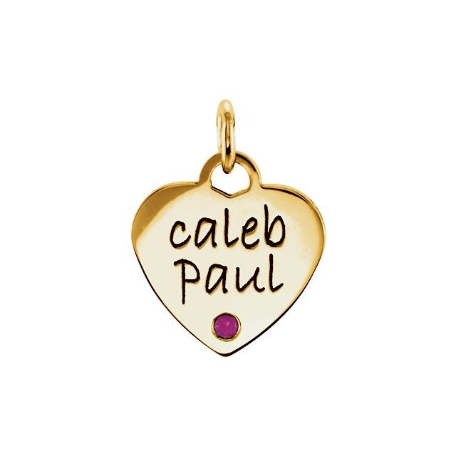 18k Yellow Vermeil Posh Mommy® Engravable Small Heart Pendant Mounting