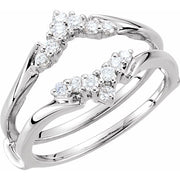 14K White 1/4 CTW Natural Diamond Ring Guard
