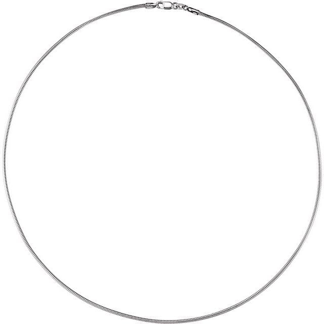 Rhodium-Plated Sterling Silver 1.5 mm Snake 18' Chain