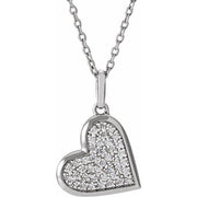 14K White 1/4 CTW Natural Diamond Heart 18' Necklace