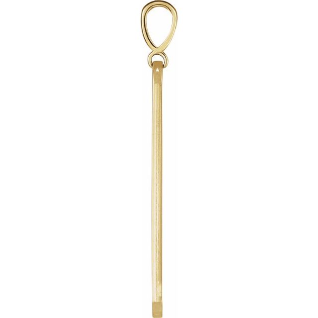 14K Yellow .0075 CTW Natural Diamond Engravable Bar Pendant