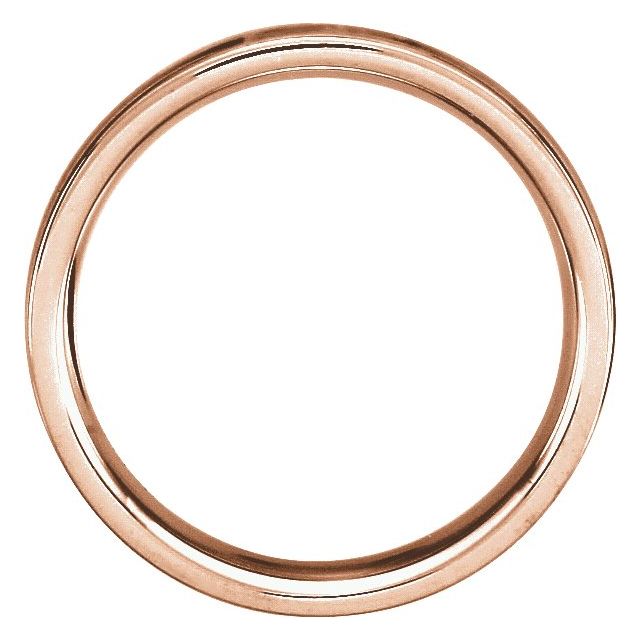 14K Rose 4 mm Grooved Band with Satin Finish Size 7.5