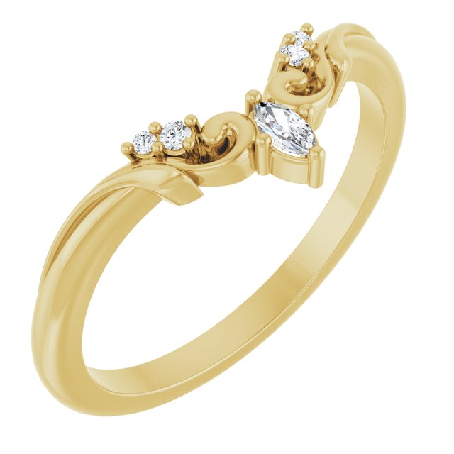 14K Yellow .08 CTW Natural Diamond Contour Band