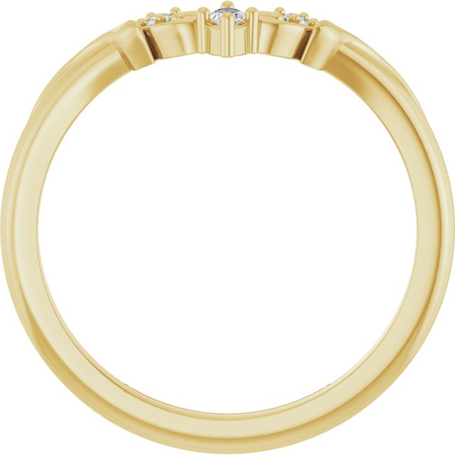 14K Yellow .08 CTW Natural Diamond Contour Band