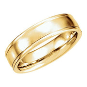 14K Yellow 5 mm Grooved Band with Satin Finish Size 10
