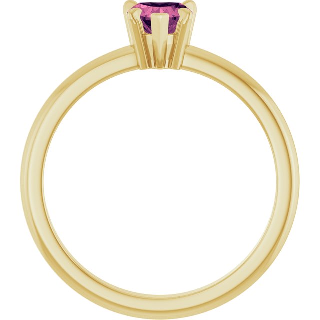 14K Yellow Natural Pink Tourmaline & .03 CT Natural Diamond Ring