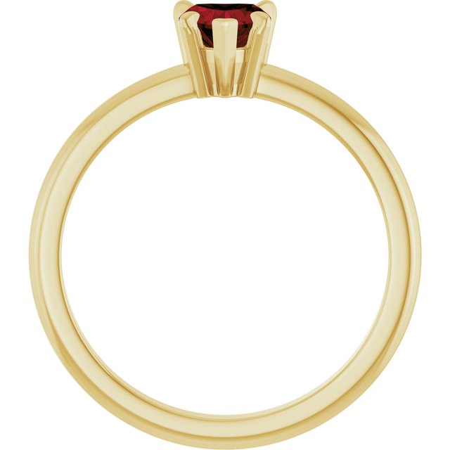 14K Yellow Natural Mozambique Garnet & .03 CT Natural Diamond Ring