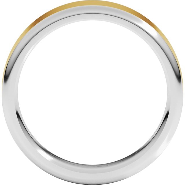 14K White/Yellow 6 mm Flat Band with Round Edge Size 10