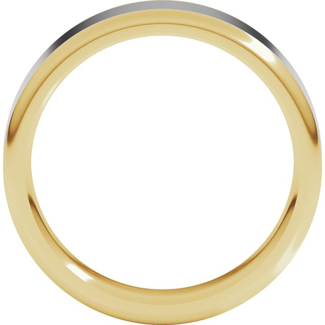 14K Yellow/White 6 mm Flat Band with Round Edge Size 10