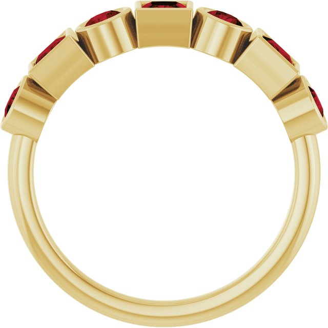 14K Yellow Natural Mozambique Garnet Stackable Ring