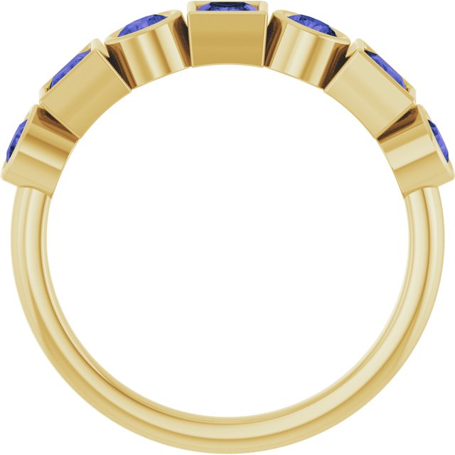 14K Yellow Natural Iolite Stackable Ring