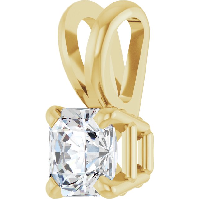 14K Yellow 1/3 CT Natural Diamond Pendant