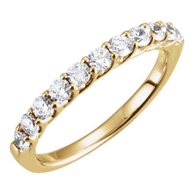 14K Yellow 5/8 CTW Natural Diamond Matching Band