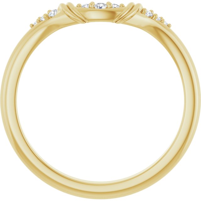 14K Yellow .05 CTW Natural Diamond Contour Band