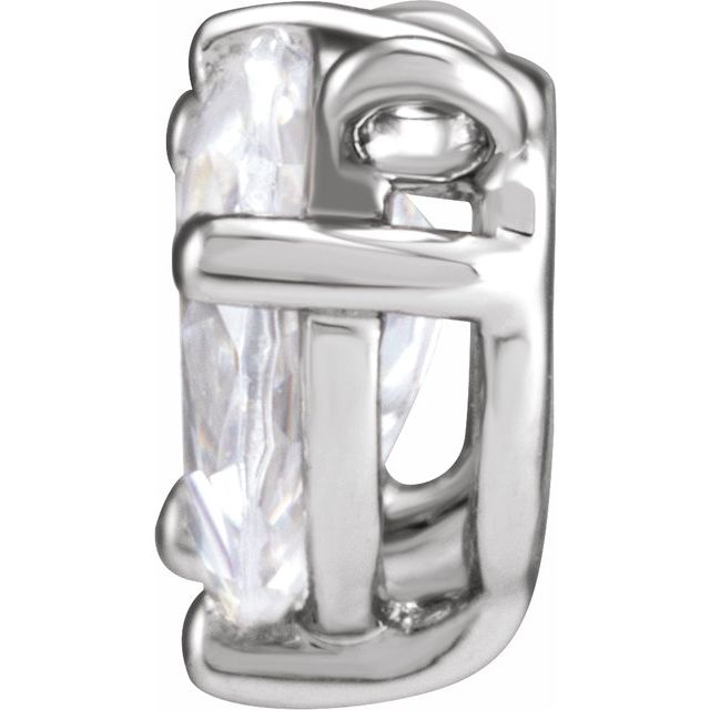 14K White 1/2 CTW Lab-Grown Diamond Two-Stone Necklace Center