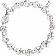 14K White 1/10 CTW Natural Diamond Geometric Necklace Center