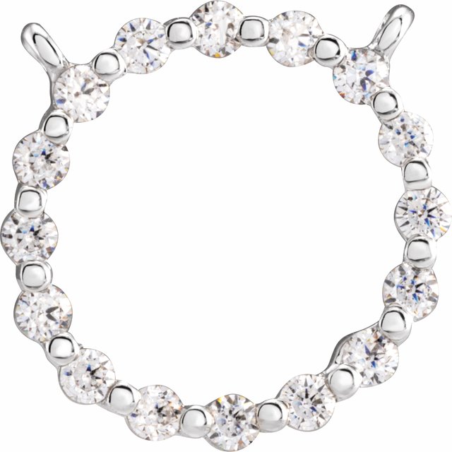 14K White 1/10 CTW Natural Diamond Geometric Necklace Center