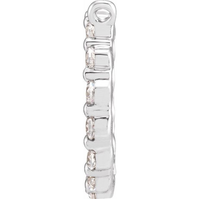 14K White 1/10 CTW Natural Diamond Geometric Necklace Center