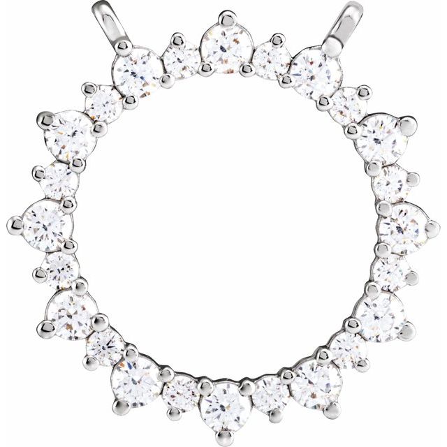 14K White 1 CTW Lab-Grown Diamond Geometric Necklace Center