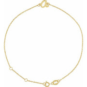 14K Yellow Initial A 6 1/2-7 1/2' Bracelet