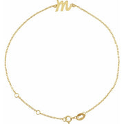 14K Yellow Initial M 6 1/2-7 1/2' Bracelet