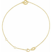 14K Yellow Initial E 6 1/2-7 1/2' Bracelet